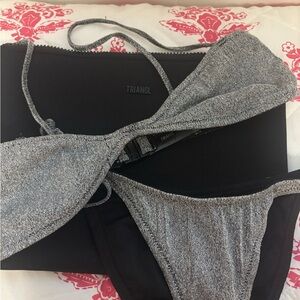 Triangl Metallic Gray Bikini Set
